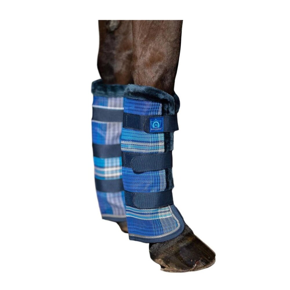 Kensington XL Kentucky Blue Horse Protective Fly Boots W/Fleece Pair